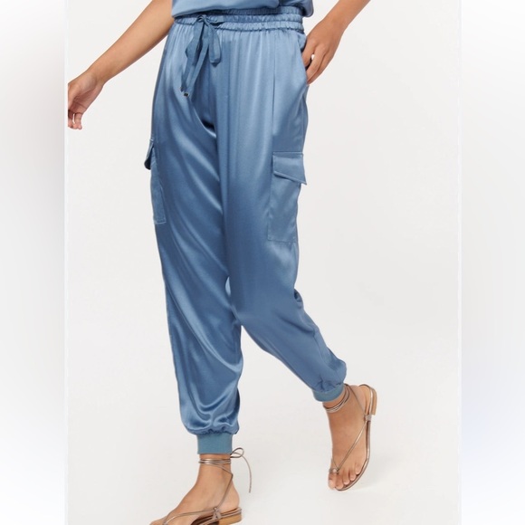 CAMI NYC - Elsie Silk jogger cargo pants Sz XS Color Aegean - Picture 2 of 16